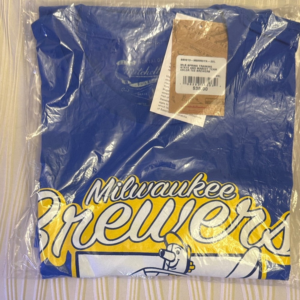 Mitchell & Ness Milwaukee Brewers Royal Blue Tee